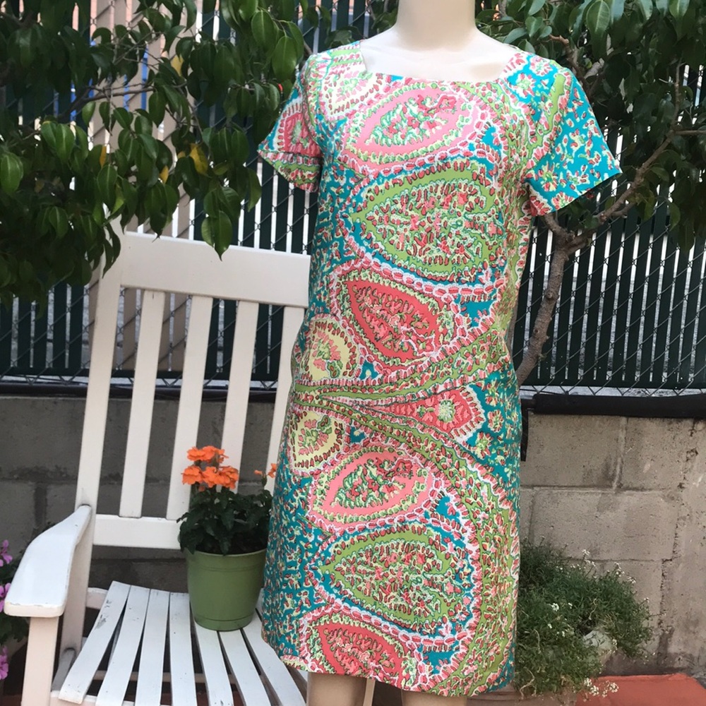 TALBOTS pastel paisley print dress